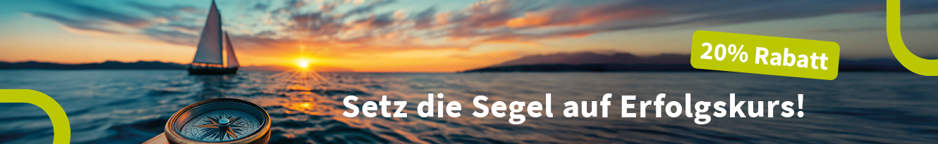 Setz die Segel auf Erfolgskurs - 20% Rabatt auf alle unsere Aus- und Weiterbildungen!